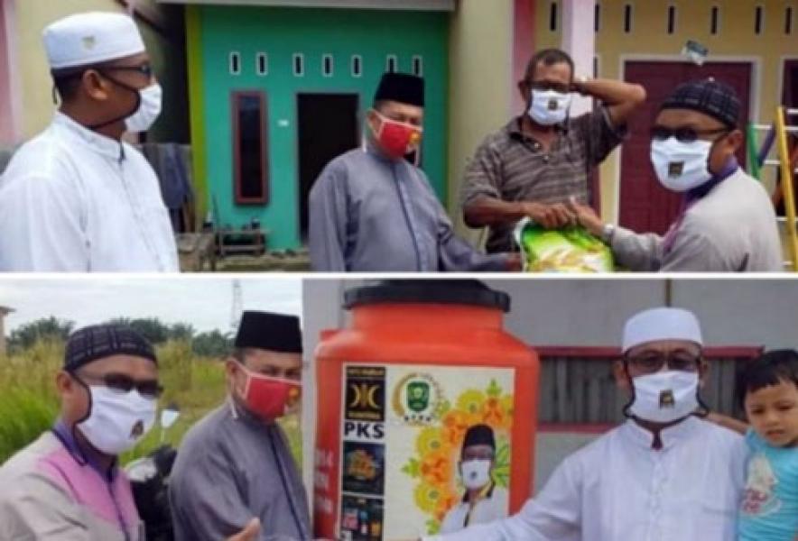 Lagi, Anggota DPRD Siak Ini Serahkan Bantuan Perlengkapan Cuci Tangan Untuk Warga Kandis