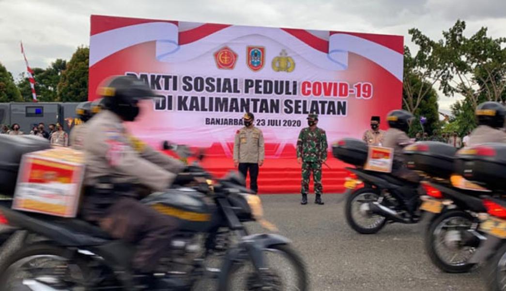 Panglima TNI Melepas Ratusan Babinsa dan Bhabinkamtibmas Pengantar Bansos