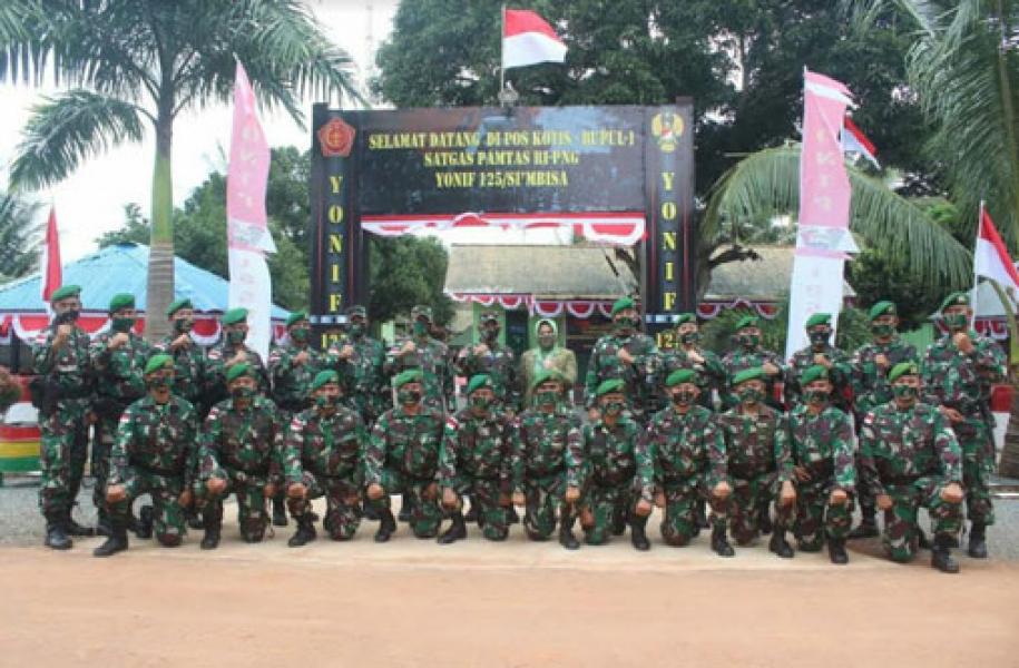 Satgas Pamtas Yonif 125/Simbisa Terima Kunjungan Dankolakops Korem 174/ATW