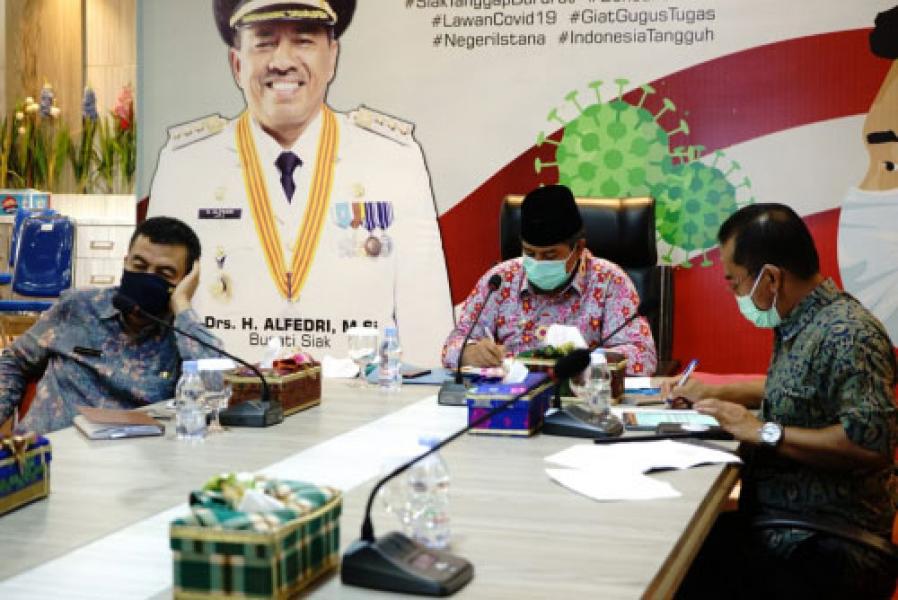 Vicon Dengan Kemendikbud, Pemkab Siak Mengaku Siap Terapkan New Normal di Sekolah