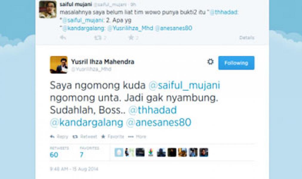 Yusril dan Saiful Mujani Terlibat Twitwar