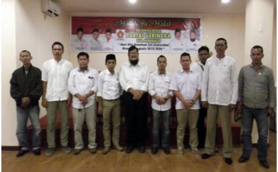Bakal Calon Wakil Bupati Reza Pahlevi Hadiri Halal Bi Halal Partai Gerindra Bengkalis 