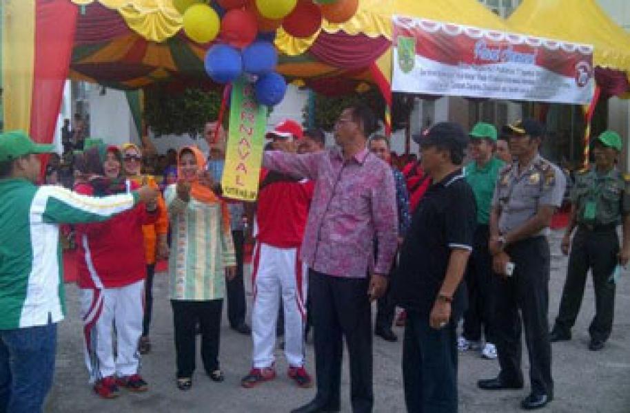 Bupati Rohil Rohil Lepas Karnaval dan Pawai Pakaian Adat