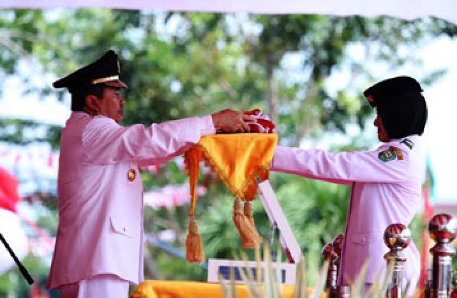 Bupati Siak Pimpin Upacara Detik-detik Proklamasi Kemerdekaan RI Ke 70 