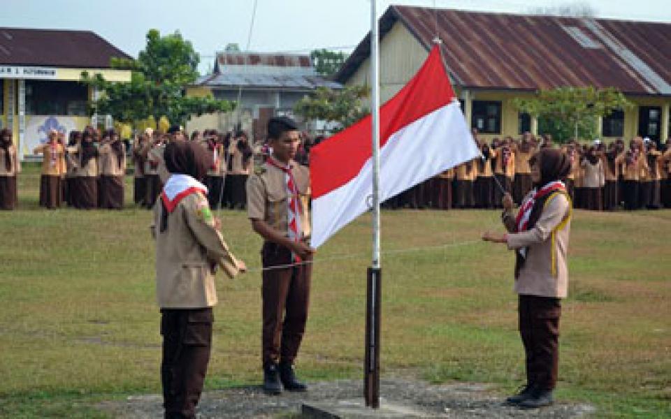Gudep SMAN 1 Kepenuhan Gelar Upacara Hari Pramuka Ke-54