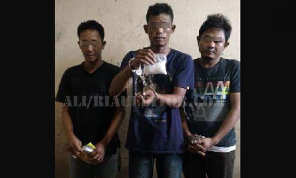 Polres Inhu Amankan 3 Tersangka Pemilik Shabu