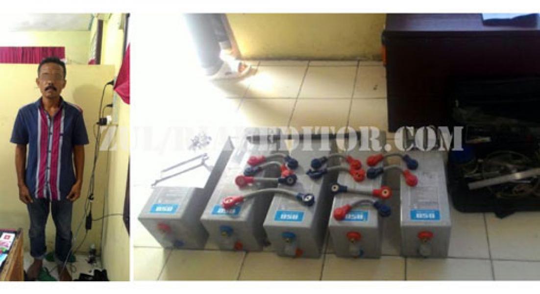 Seorang Warga Inhu Ditangkap Saat Mencuri Baterai Tower Telkomsel di Desa Sorek II