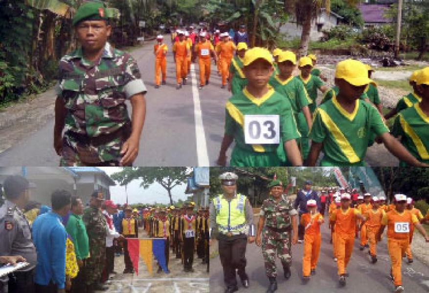 Danramil 03/Tempuling Bersama Forkompincam Ikuti Gerak Jalan Sehat 2016