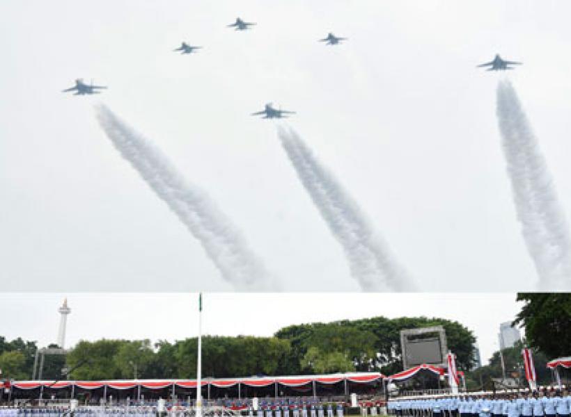 Dari Ketinggian 800 Feet, Penerbang TNI AU Ucapkan Dirgahayu RI ke-71