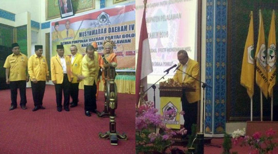 Gubri Andi Rachman Resmi Buka Musda IV Golkar Pelalawan