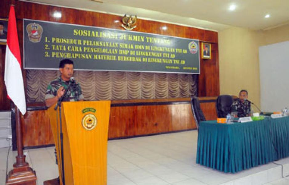 Kasrem 031/Wirabima Buka Sosialisasi Simak BMN dan Tata Cara Pengelolaan BMP di Lingkungan TNI AD