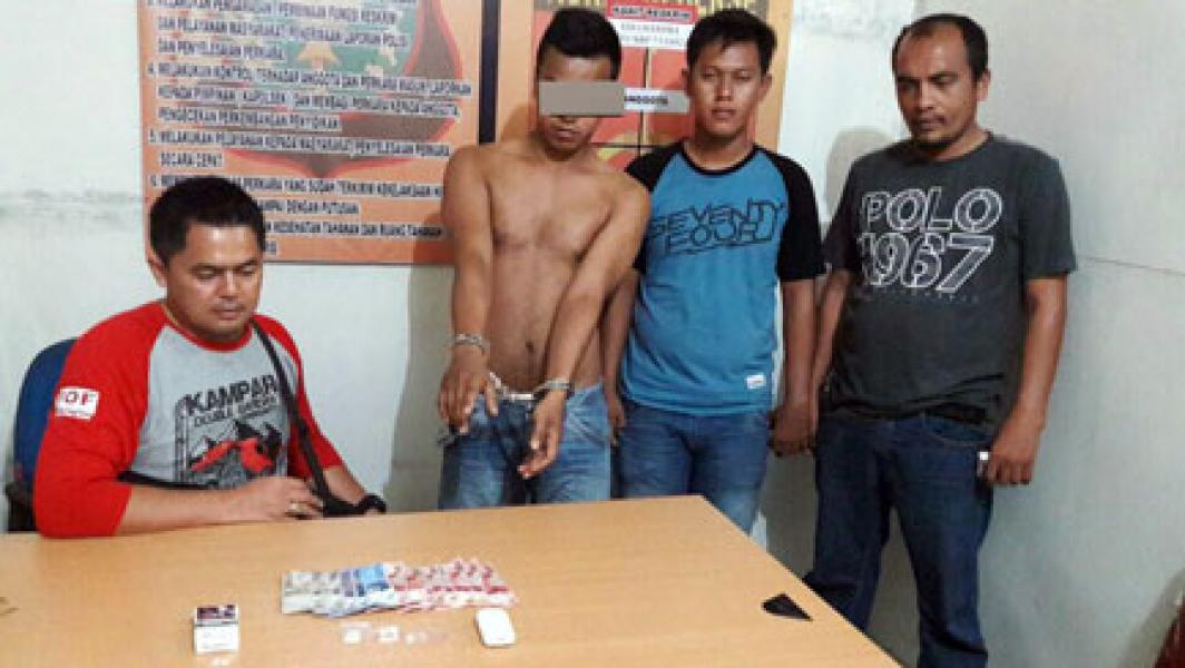Mau Transaksi Narkoba, NS Warga Aliantan Diamankan Polsek XIII Koto Kampar