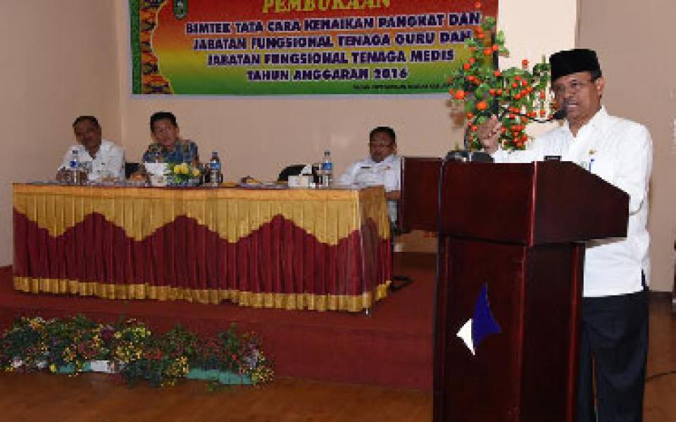Plt Sekda Bengkalis Buka Bimtek Tata Cara Kenaikan Pangkat dan Jabatan Fungsional Guru dan Nakes