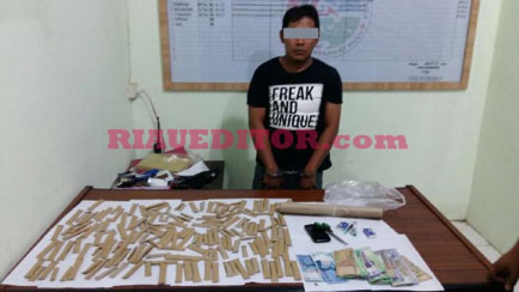 Polres Inhu Amankan Tersangka Pemilik 168 paket Ganja Kering 