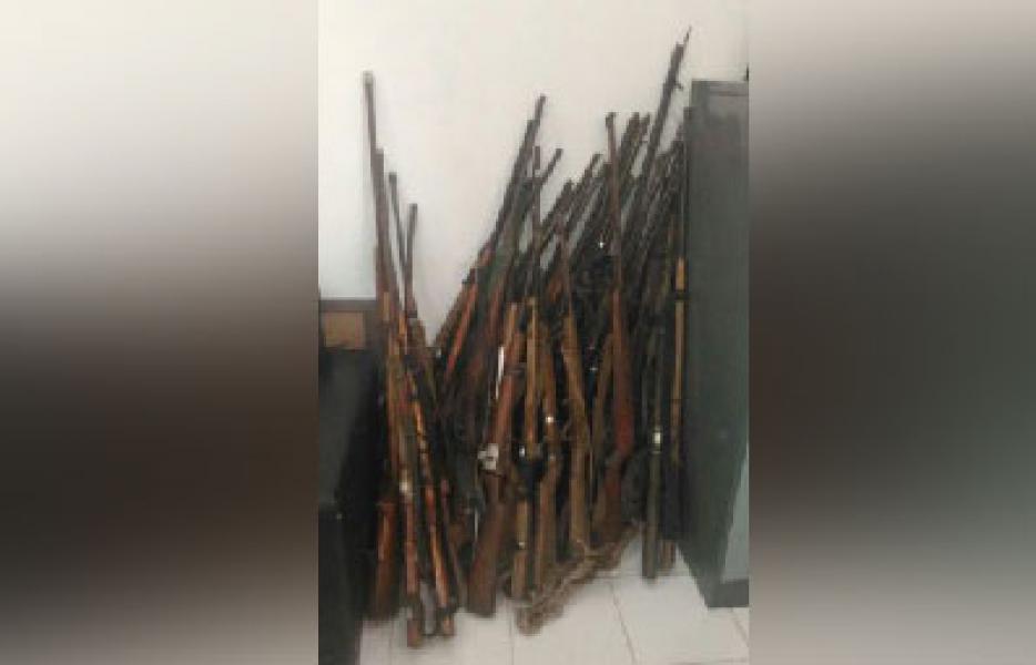 Polsek Batang Cenaku Gelar Sosialisasi UU Darurat, 47 Senpi Rakitan Diserahkan.