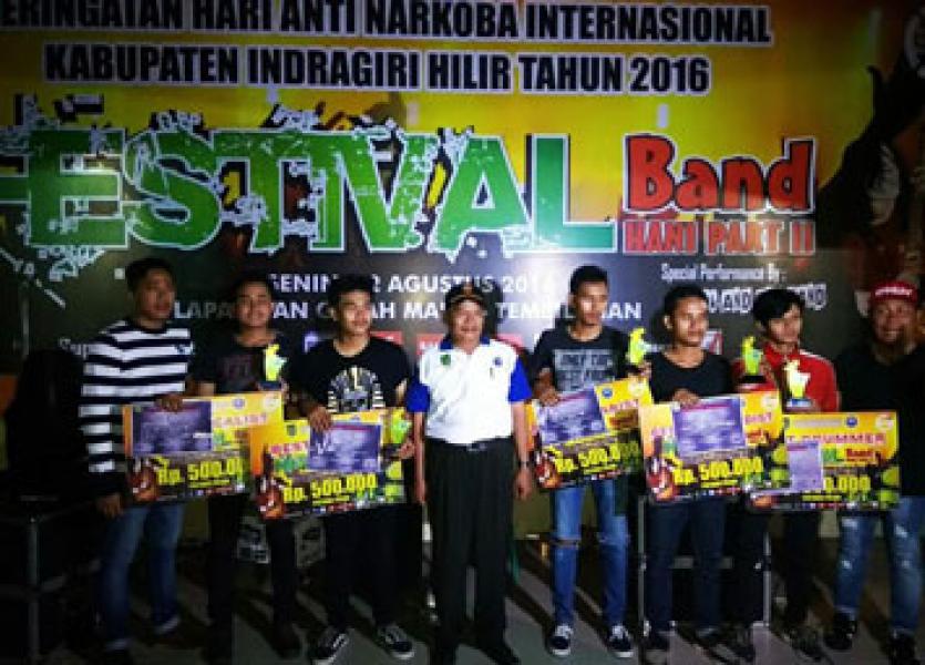 Sempena Hari Anti Narkoba Internasional 2016, Pemkab Inhil Gelar Festival Band