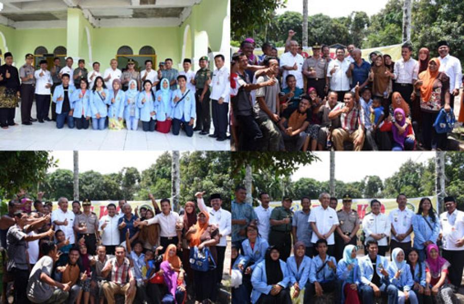 Warga dan Mahasiswa KKN Antusias Sambut Kehadiran Gubri, Kapolda dan Danrem Di Desa Muntai