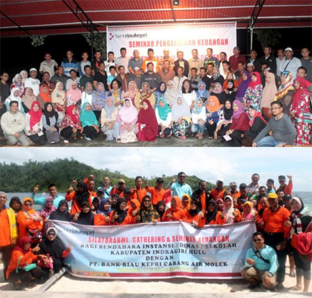 Bank Riau Kepri KC Airmolek Taja Gathering dan Seminar Keuangan Bagi Bendaharawan Gaji Pemkab Inhu