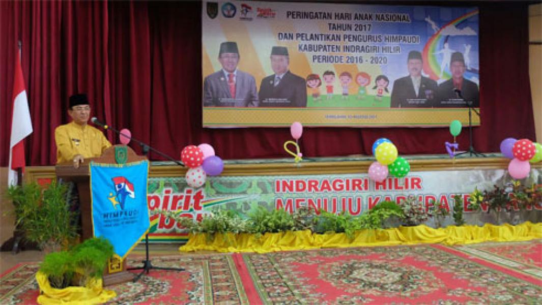 Bupati Inhil Hadiri Peringatan HAN 2017 Dan Pelantikan HIMPAUDI Kabupaten Inhil Periode 2016-2020