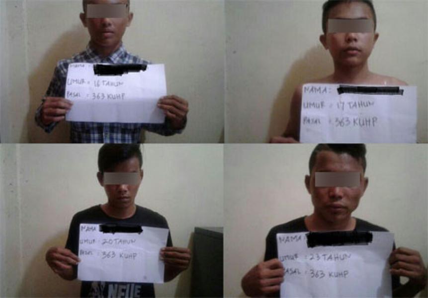 Empat Pelaku Pencurian Di Ponton Minyak Diamankan Polsek Mandah