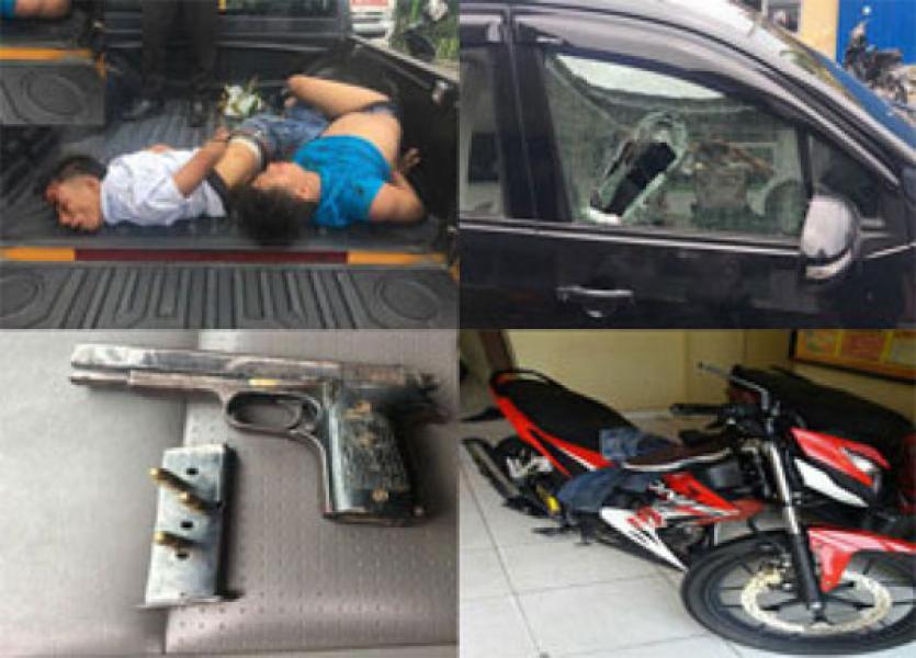 Gagal Rampas Rp100 Juta Milik Nasabah, Dua Rampok Bersenpi Dihajar Massa