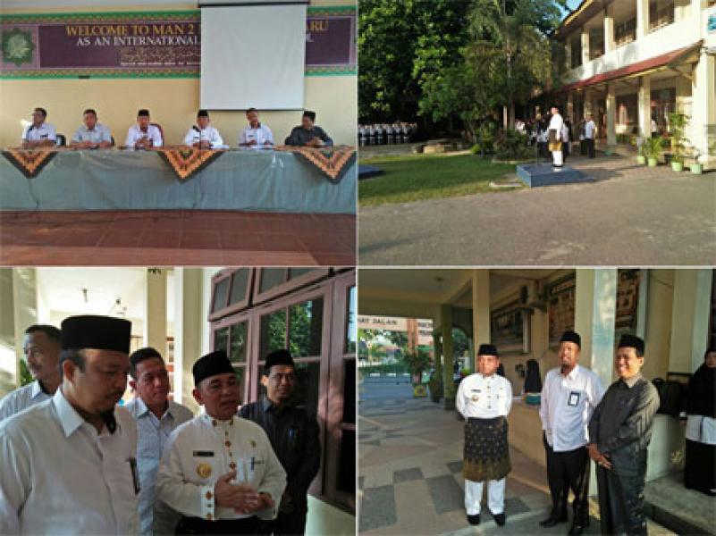 Jadi Pembina Upacara, Bupati Harris Beri Motivasi Guru dan Siswa MAN 2 Model Pekanbaru