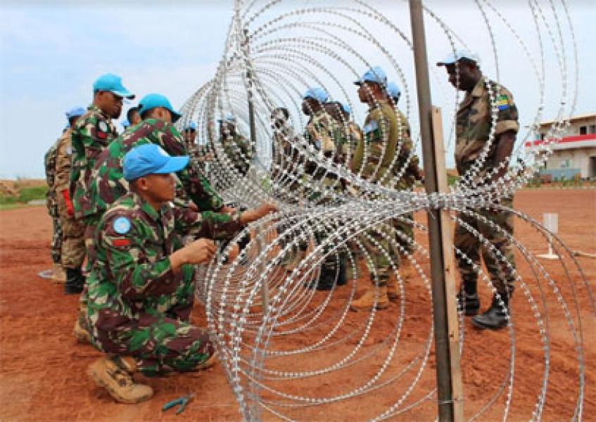 Kontingen Garuda XXXVII-C/Minusca Gelar Pelatihan Rintangan Standar Militer