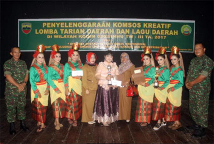 Melestarikan Kesenian Daerah, Kodim 0302/Inhu Laksanakan Lomba Komsos Kreatif