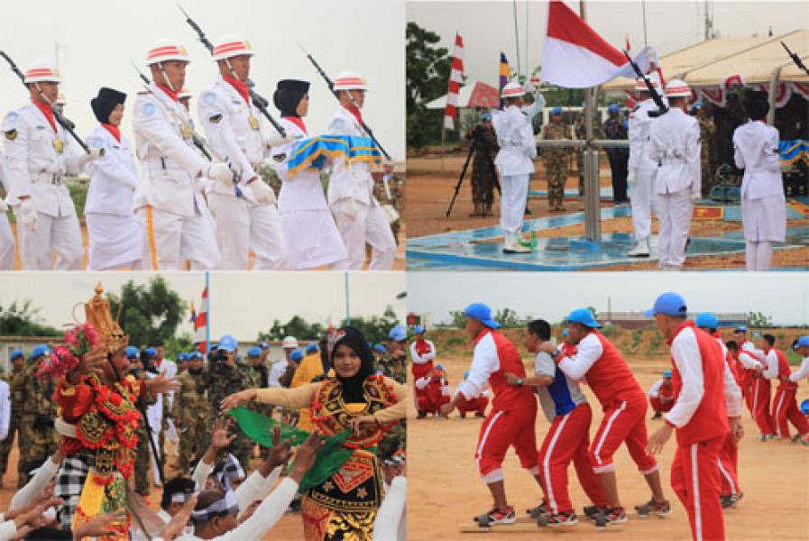 Pasukan Garuda Peringati HUT RI Ke-72 di Markas Indobatt-03 
