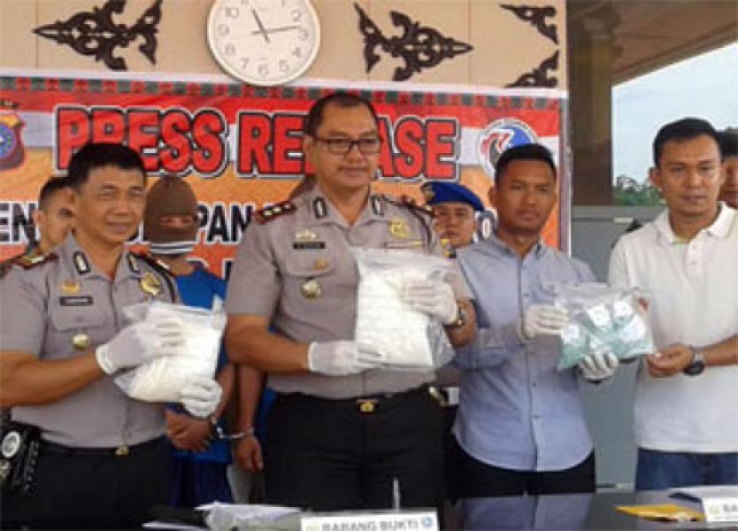 Polres Bengkalis Ekspose Penangkapan Bandar Narkoba Jaringan Internasional