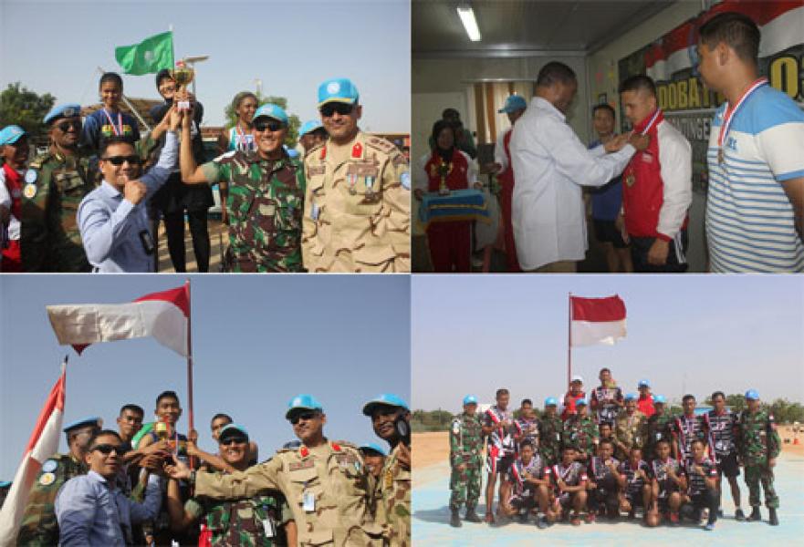 Satgas Indobatt-03 Juara Umum Pekan Olahraga “Unamid SWC 2017” di Sudan