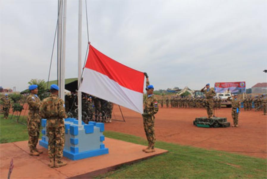 Satgas Kizi TNI Konga XXXVII-C Memperingati HUT RI ke-72 di Afrika Tengah