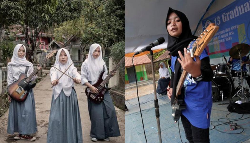 Band Metal Beranggotakan 3 Gadis Ini Tampil Beda dengan Berhijab