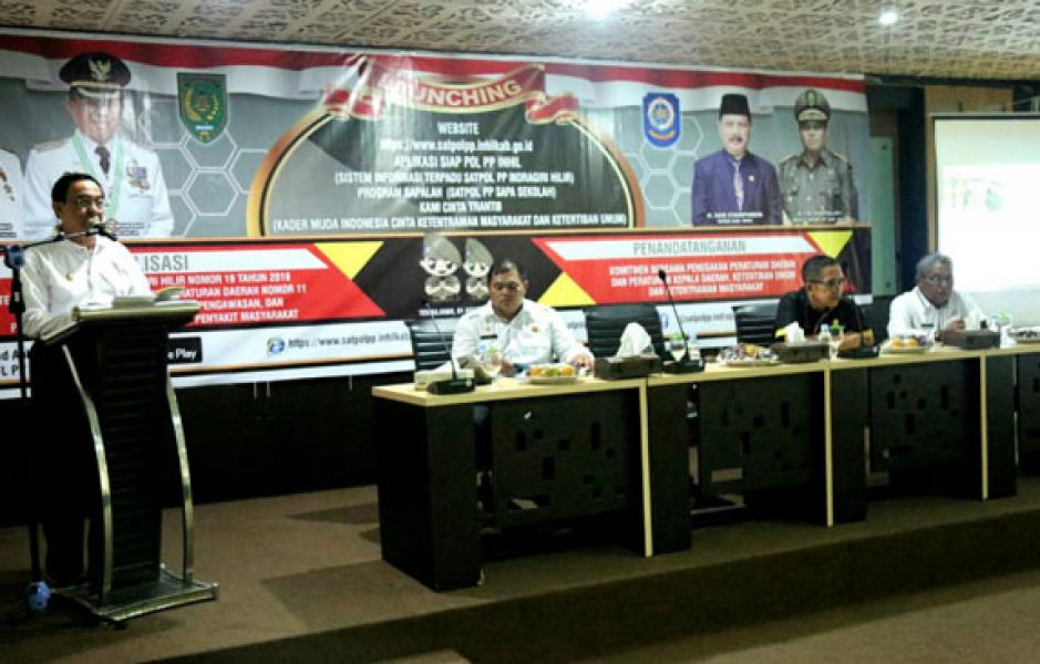 Bupati Wardan Resmikan Peluncuran Website Satpol PP Inhil dan Aplikasi SIAP POL PP INHIL 
