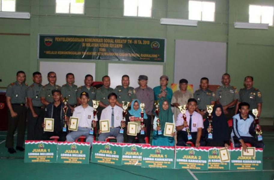 Kodim 0313/Kpr Laksanakan Komsos Lomba Melukis Dan Karikatur