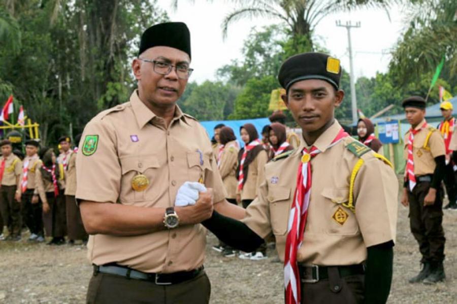 Pj Bupati Inhil Buka Perjusami Gerakan Pramuka Kwaran Kemuning 