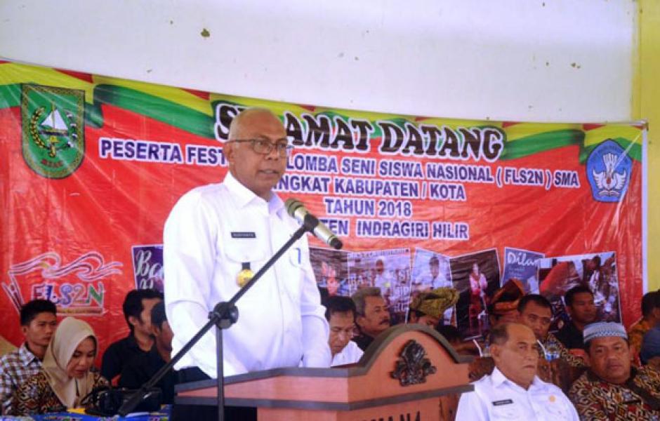 Pjs Bupati Buka FLS2N SMA Tingkat Kabupaten Inhil Tahun 2018