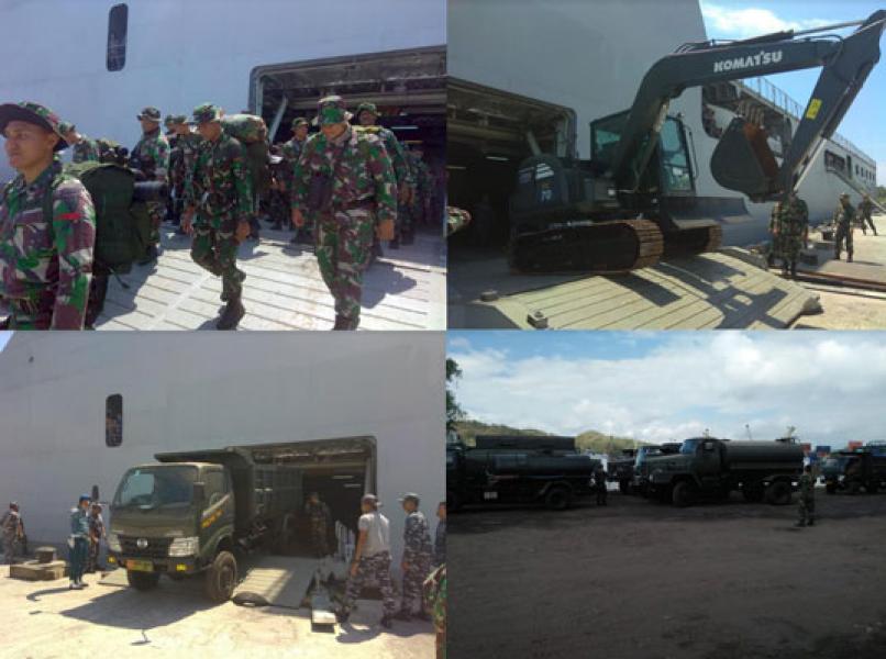 Ratusan Prajurit TNI Tiba di Lombok Bantu Korban Gempa