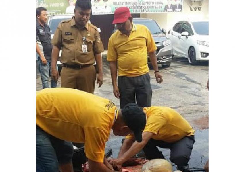Disdik Pekanbaru Sembelih 6 Hewan Kurban