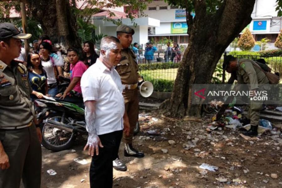 Kasatpol PP Kota Medan Disiram Pedagang dengan Air Panas