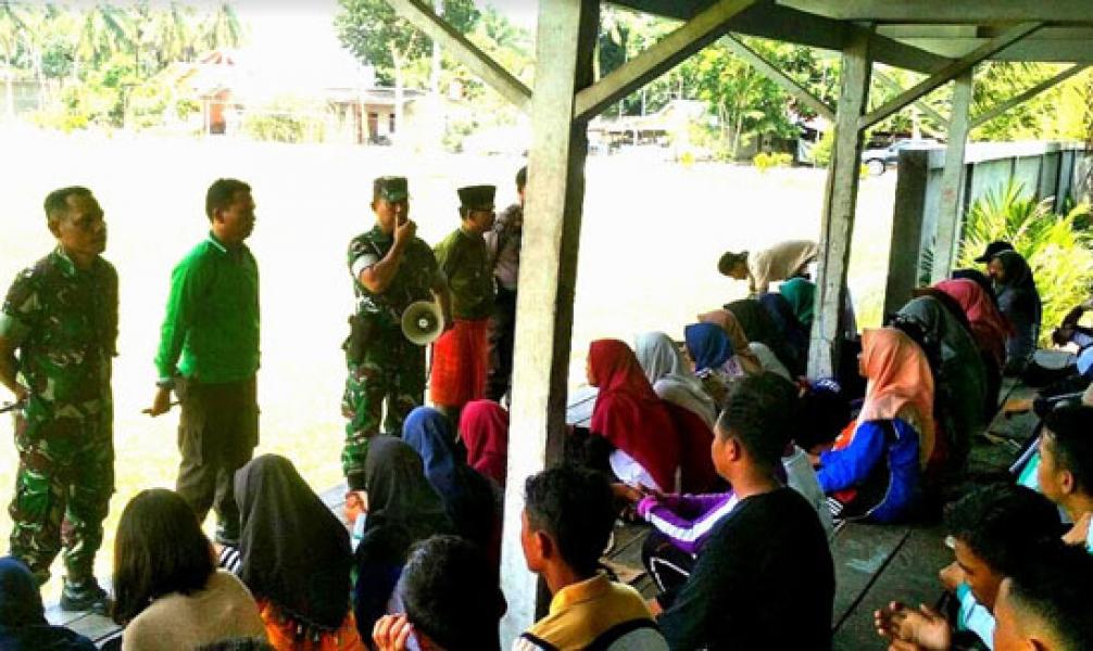Semangat TMMD Ke 105 Kodim 0313/KPR, Upika Tambusai Utara Berikan Motivasi Paskibra
