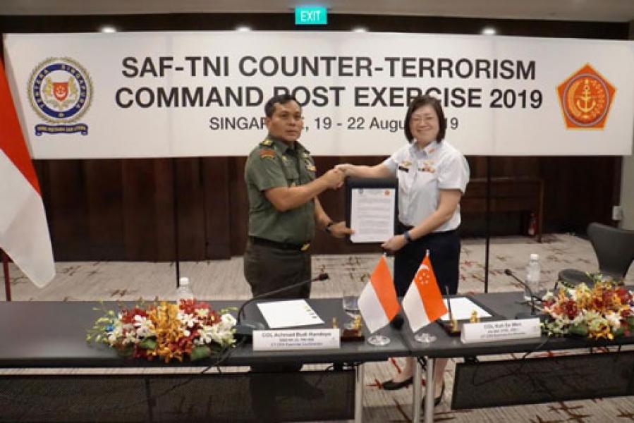 TNI-SAF Tuntaskan Latihan Posko Penanggulangan Terorisme Wilayah Perbatasan