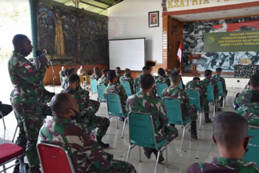 Antisipasi Penyalahgunaan Narkoba, Korem 174 Merauke Gelar Penyuluhan P4GN Kepada Prajurit