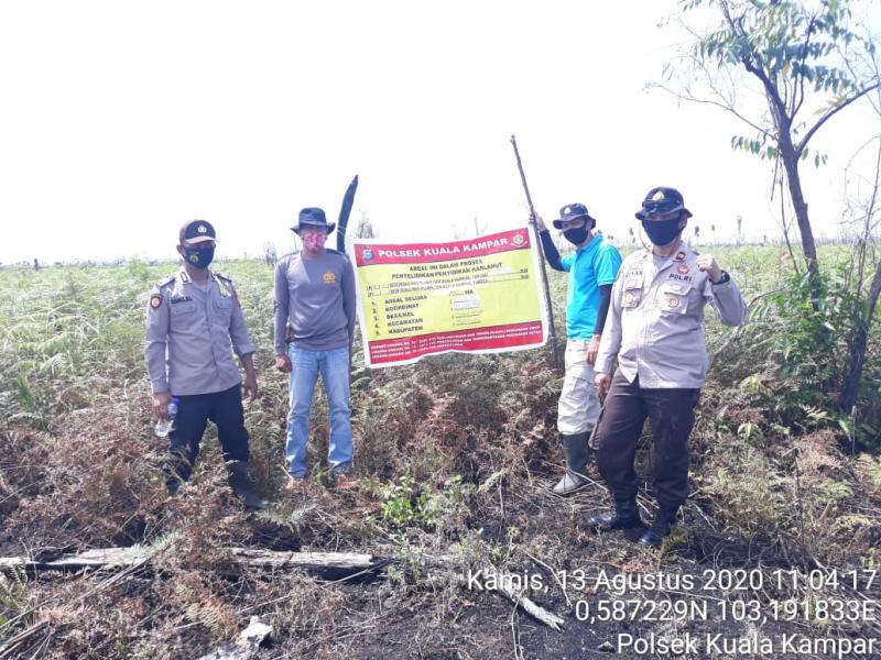 Antispasi Karhutla, Polsek Kuala Kampar Cek Kembali Lahan Yang Pernah Terbakar.