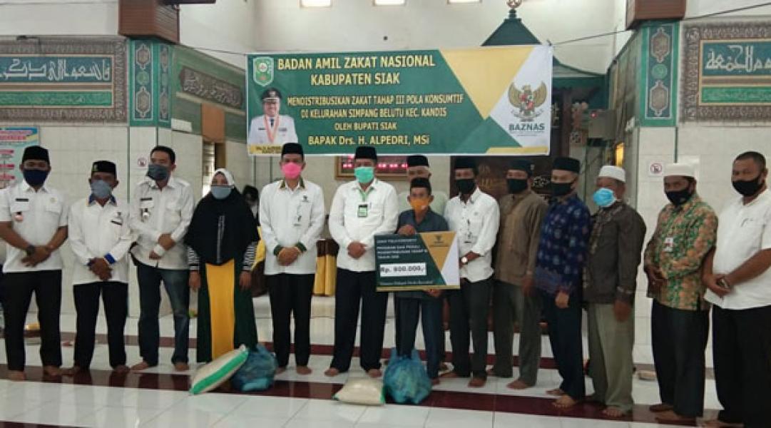 Baznas Siak Salurkan Zakat Tahap V Tahun 2020 Rp 3,4 Milyar