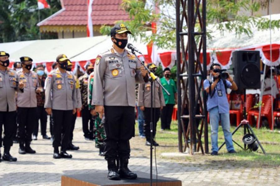 Kunjungan Kerja, Kabaharkam Polri Pimpin Apel Kesiapsiagaan Satgas Relawan Karhutla dan Covid-19 Riau