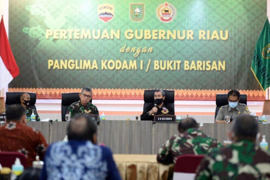 Kunjungan Kerja, Pangdam I/BB Gelar Pertemuan Dengan Gubri Bahas Ketahanan Pangan
