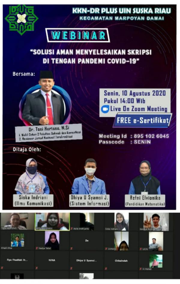 Mahasiswa UIN SUSKA Gelar Webinar Bertajuk Solusi Aman Selesaikan Skripsi di Tengah Pandemi Covid-19