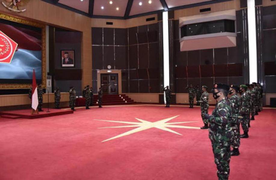 Panglima TNI Terima Laporan Korps Kenaikan Pangkat 20 Perwira Tinggi