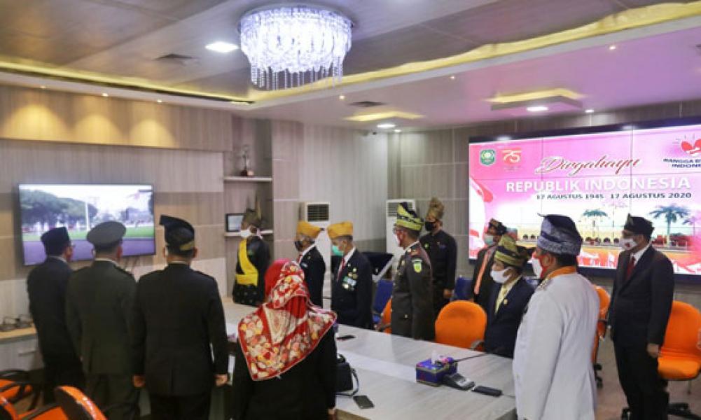 Pemkab Siak Ikuti Upacara-Detik Detik Proklamasi Kemerdekaan Secara Virtual